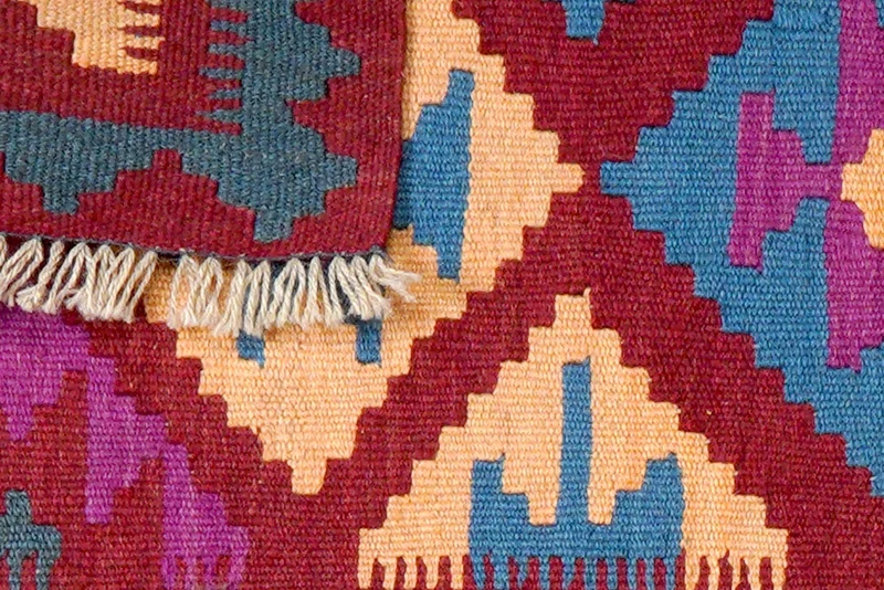 Kelim Gashgai · Handgewebt – Rot, 91x59 cm