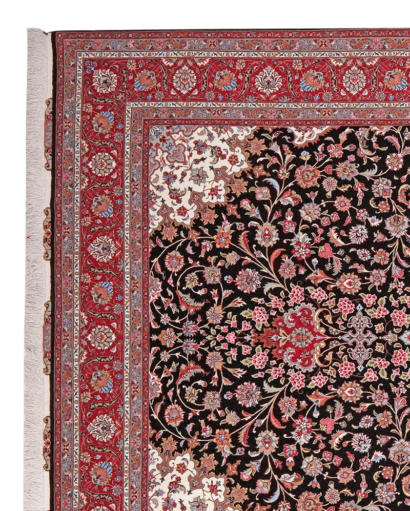 Tabriz 50 Raj · Handgeknüpft – Schwarz, 308x203 cm