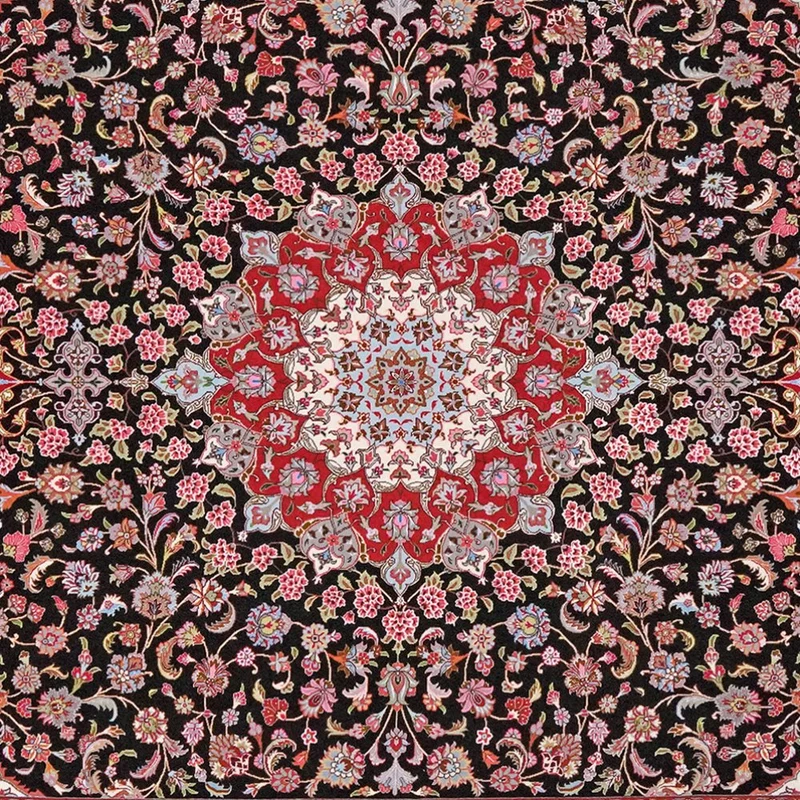 Tabriz 50 Raj · Handgeknüpft – Schwarz, 308x203 cm