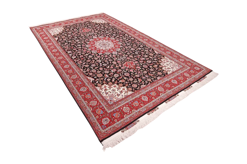 Tabriz 50 Raj · Handgeknüpft – Schwarz, 308x203 cm