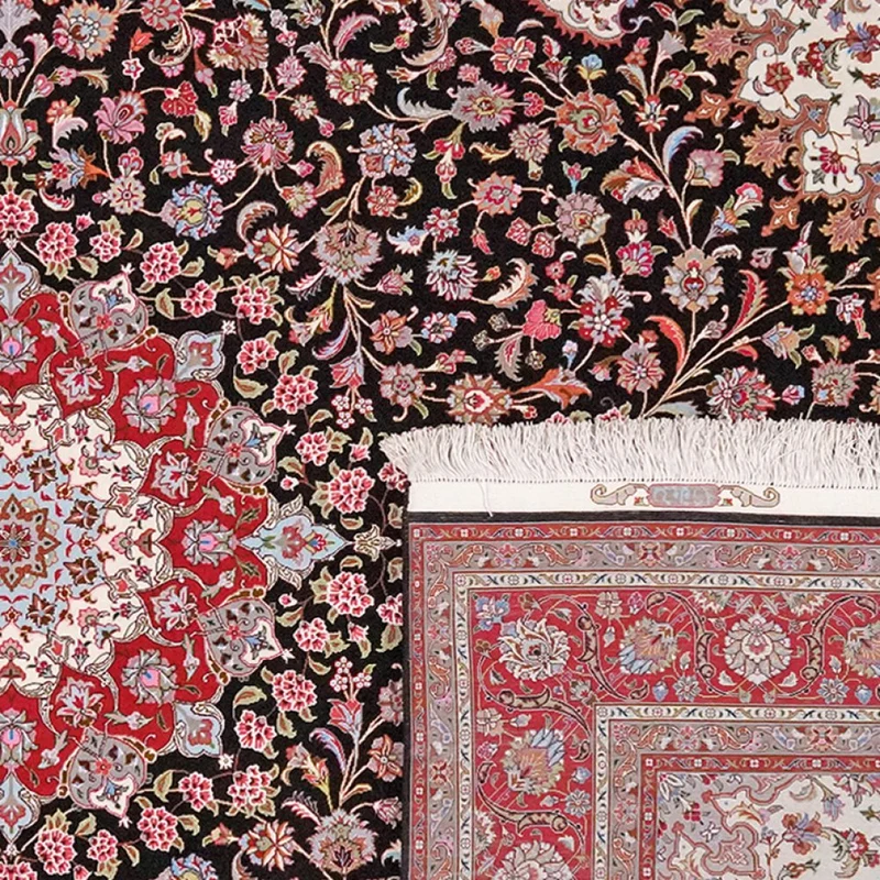 Tabriz 50 Raj · Handgeknüpft – Schwarz, 308x203 cm