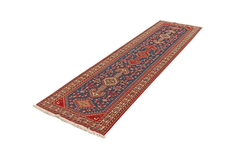 Nasrabad · Handgeknüpft – Blau, 305x81 cm