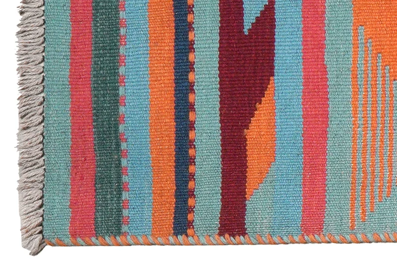 Kelim Gashgai · Handgewebt – Orange, 200x56 cm