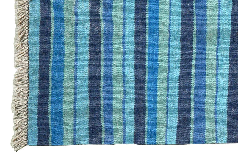 Kelim Gashgai · Handgewebt – Blau, 194x62 cm