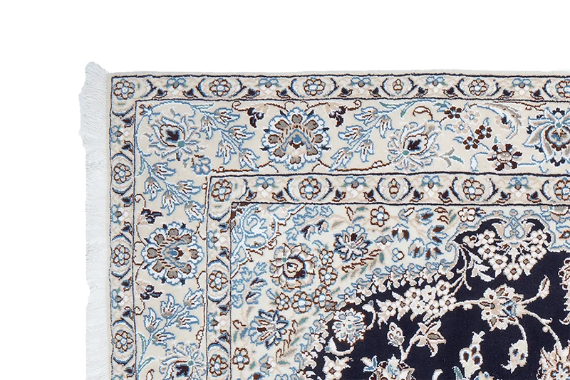 Nain 9La · Handgeknüpft – Blau, 241x156 cm
