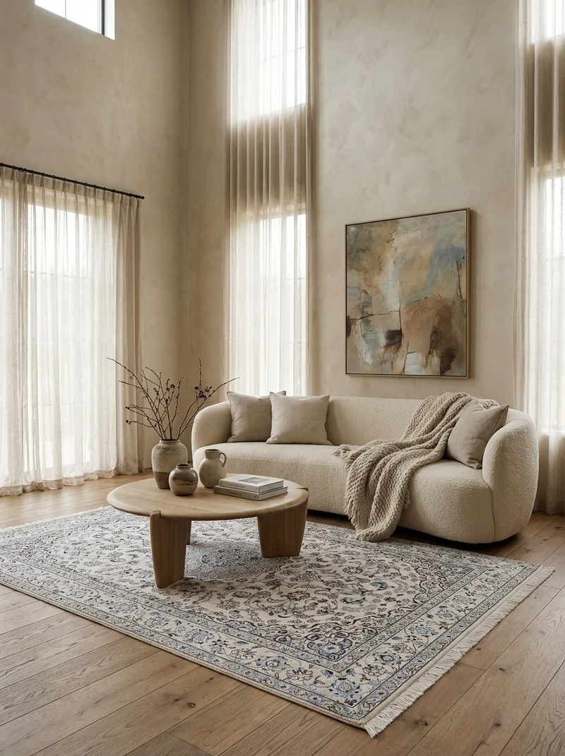 Nain 9La · Handgeknüpft – Beige, 241x155 cm