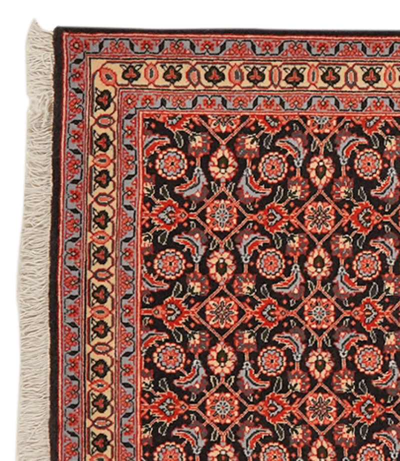 Tabriz 50 Raj · Handgeknüpft – Schwarz, 205x69 cm