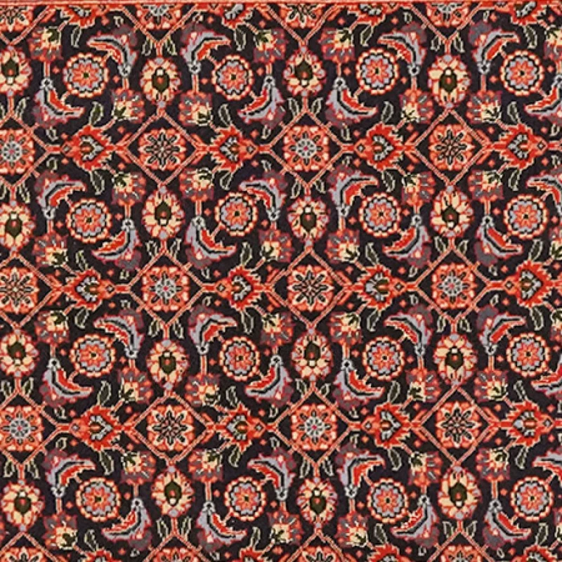 Tabriz 50 Raj · Handgeknüpft – Schwarz, 205x69 cm