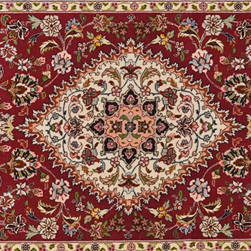 Tabriz 50 Raj · Handgeknüpft – Rot, 298x86 cm