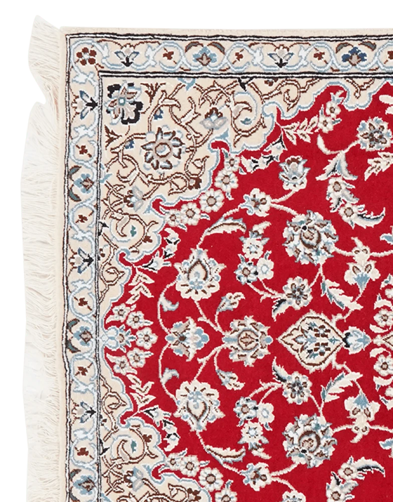 Nain 9La · Handgeknüpft – Rot, 135x89 cm