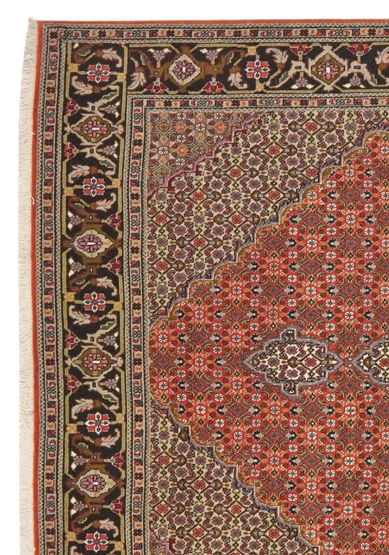 Tabriz 40 Raj · Handgeknüpft – Rot, 200x154 cm