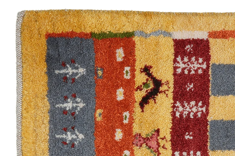 Gabbeh Sonnat · Handgeknüpft – Gelb, 88x57 cm