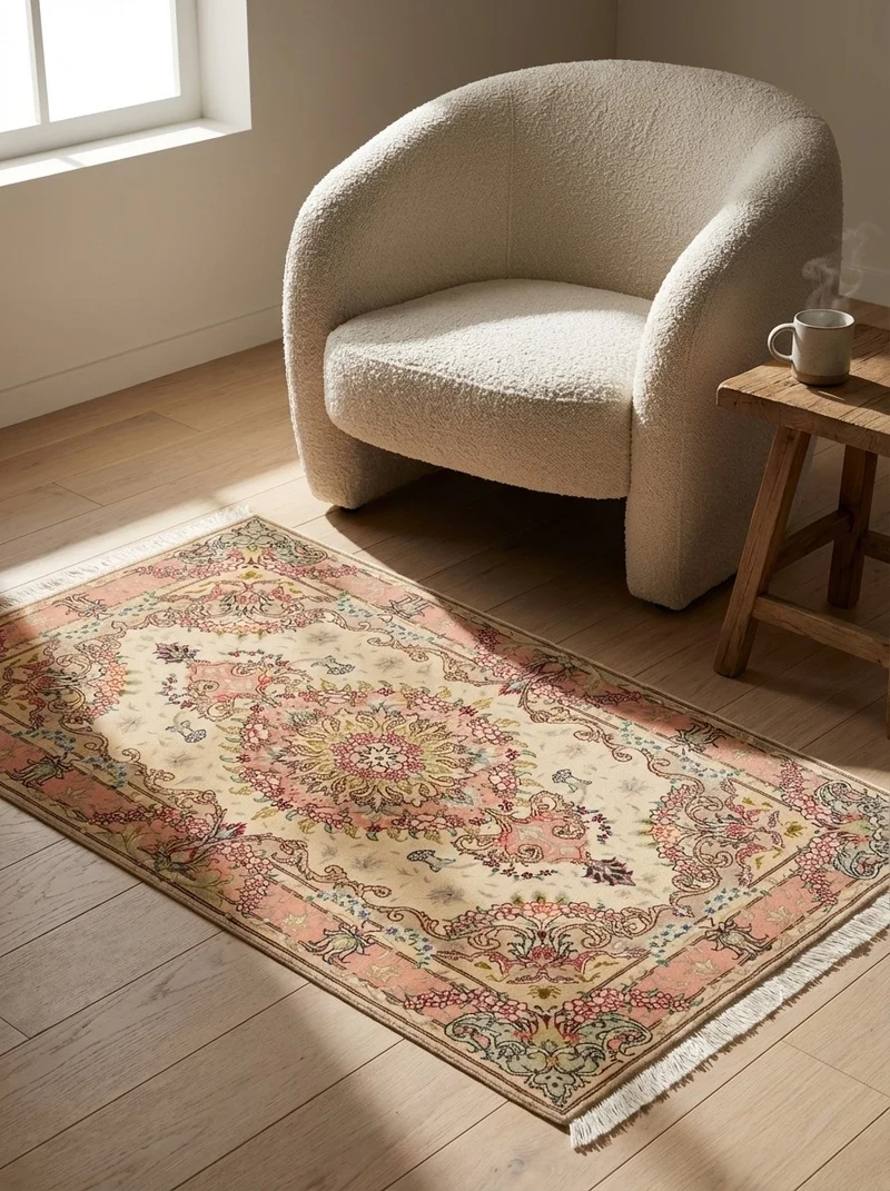 Tabriz 50 Raj · Handgeknüpft – Beige, 131x77 cm