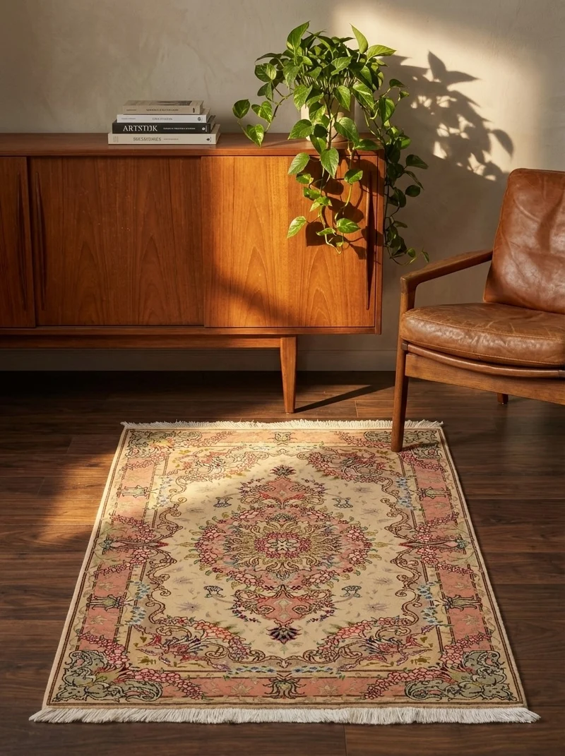 Tabriz 50 Raj · Handgeknüpft – Beige, 131x77 cm