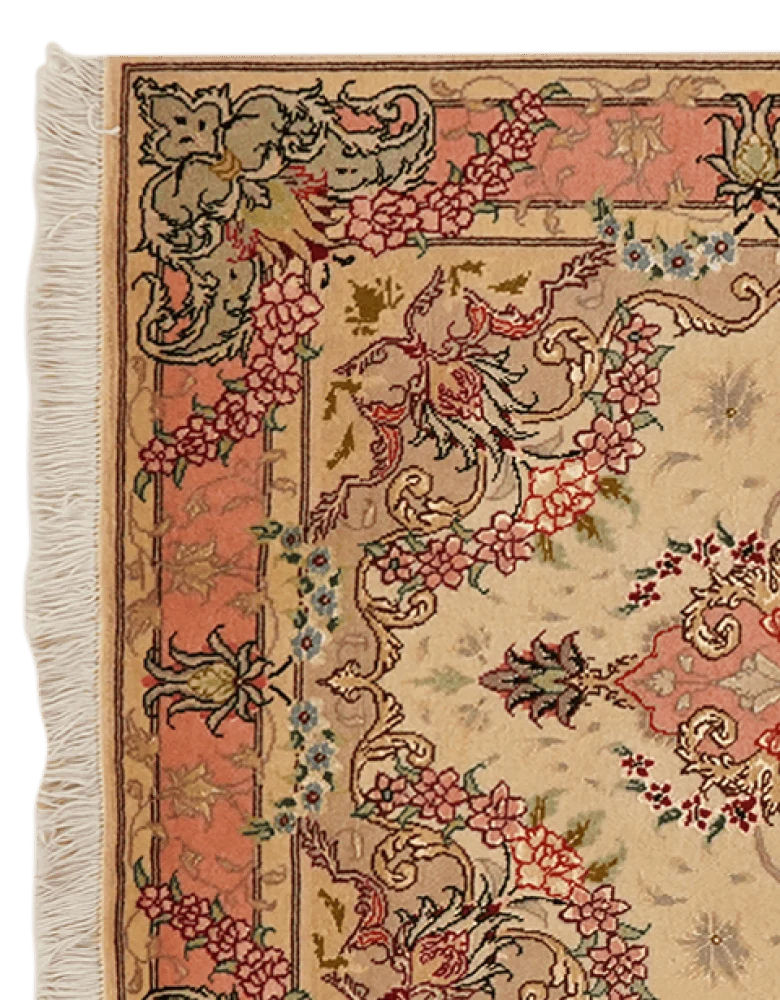 Tabriz 50 Raj · Handgeknüpft – Beige, 131x77 cm
