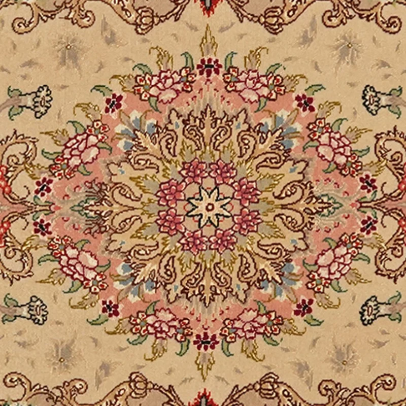 Tabriz 50 Raj · Handgeknüpft – Beige, 131x77 cm