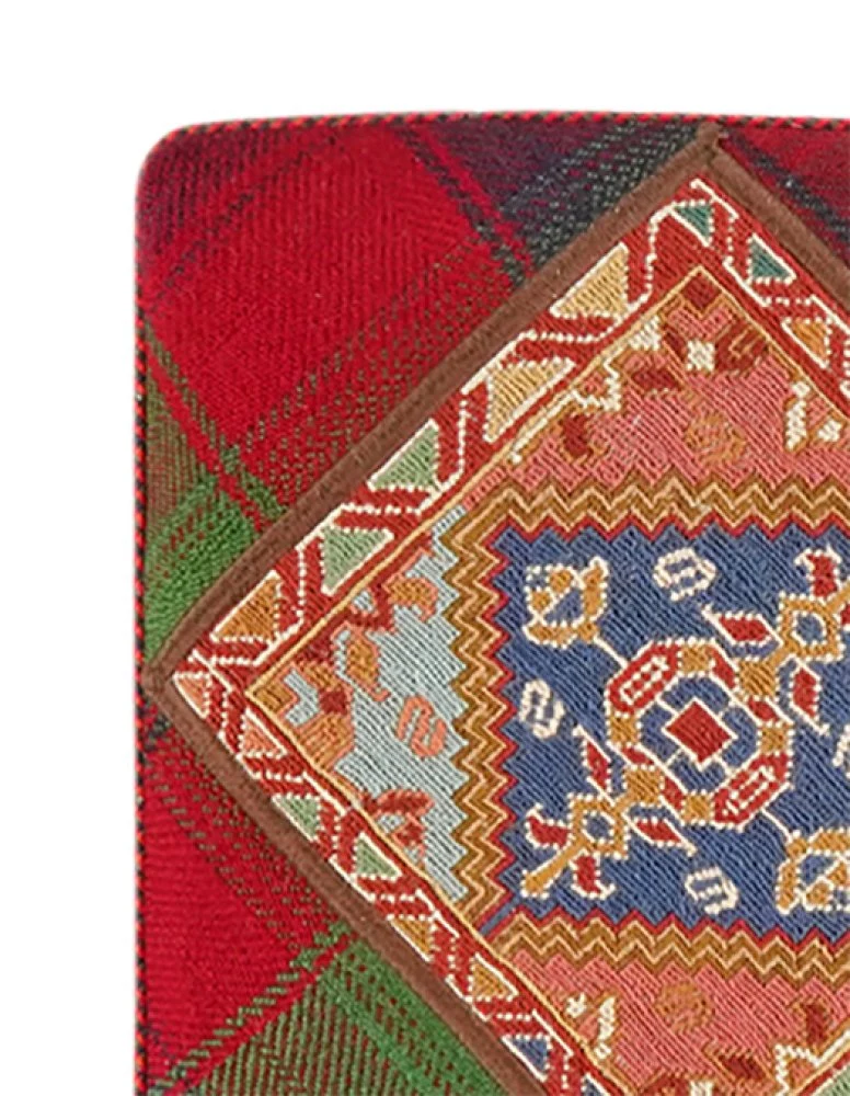 Kelim Pouf · Handgefertigt – Bunt, 47x47 cm