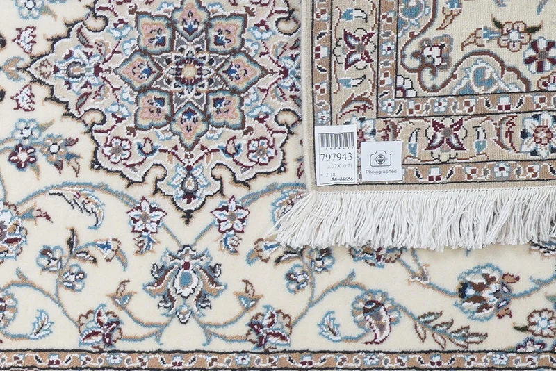 Nain 9La · Handgeknüpft – Beige, 307x71 cm