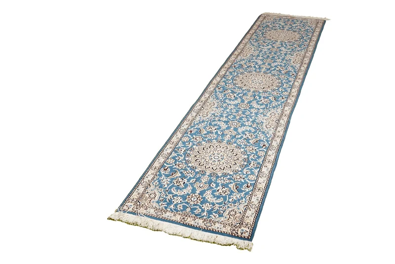 Nain 9La · Handgeknüpft – Blau, 293x60 cm