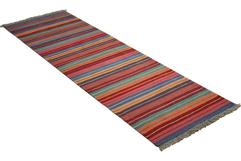 Kelim Gashgai · Handgewebt – Bunt, 204x62 cm