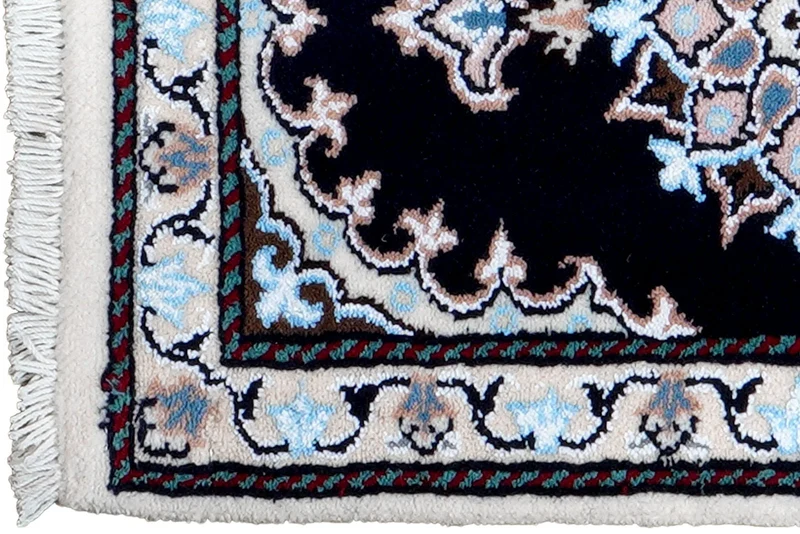 Nain 12La · Handgeknüpft – Blau, 60x41 cm