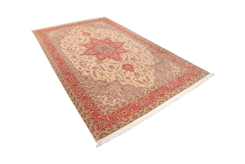 Tabriz 50 Raj · Handgeknüpft – Beige, 307x207 cm