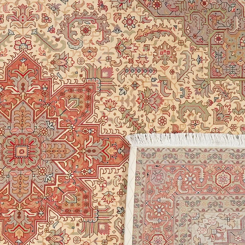 Tabriz 50 Raj · Handgeknüpft – Beige, 307x207 cm