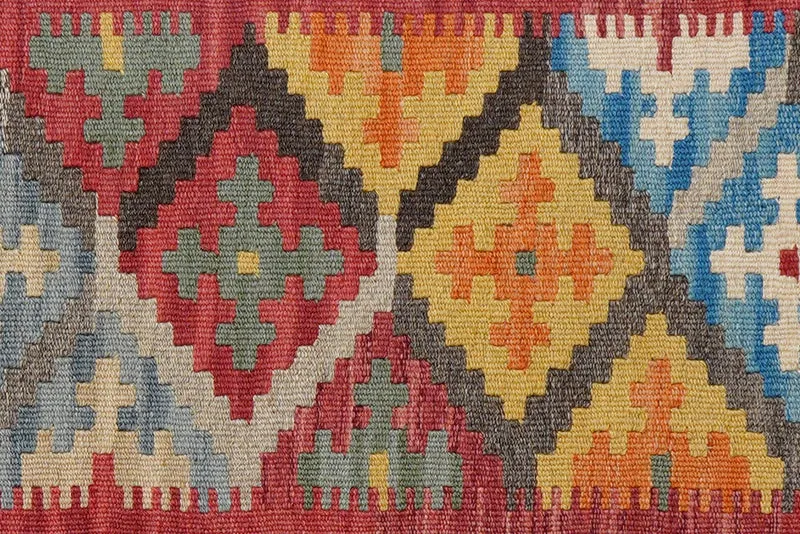 Kelim Gashgai · Handgewebt – Bunt, 303x89 cm