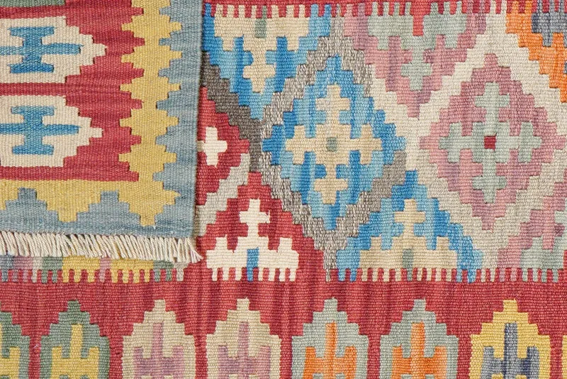 Kelim Gashgai · Handgewebt – Bunt, 303x89 cm