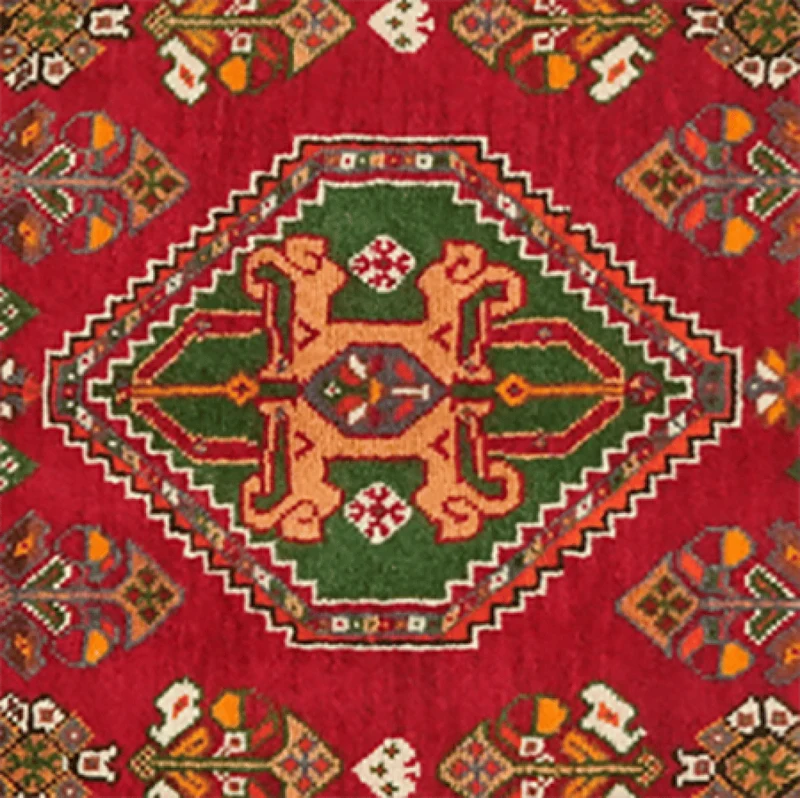 Gashgai · Handgeknüpft – Rot, 50x50 cm