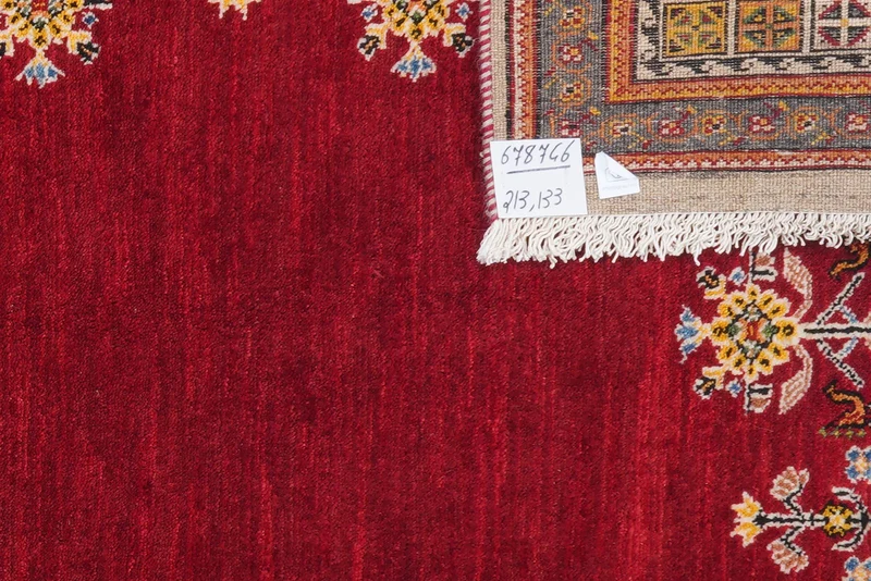 Rizbaf · Handgeknüpft – Rot, 213x133 cm