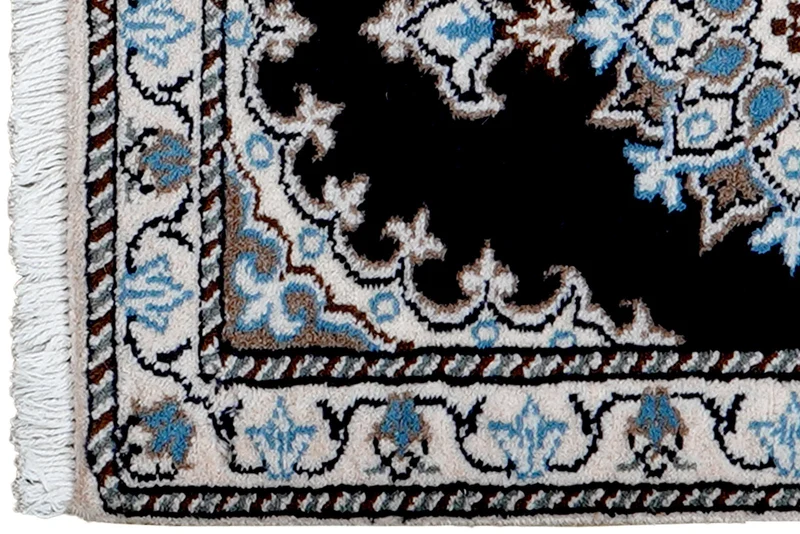 Nain 12La · Handgeknüpft – Blau, 59x41 cm