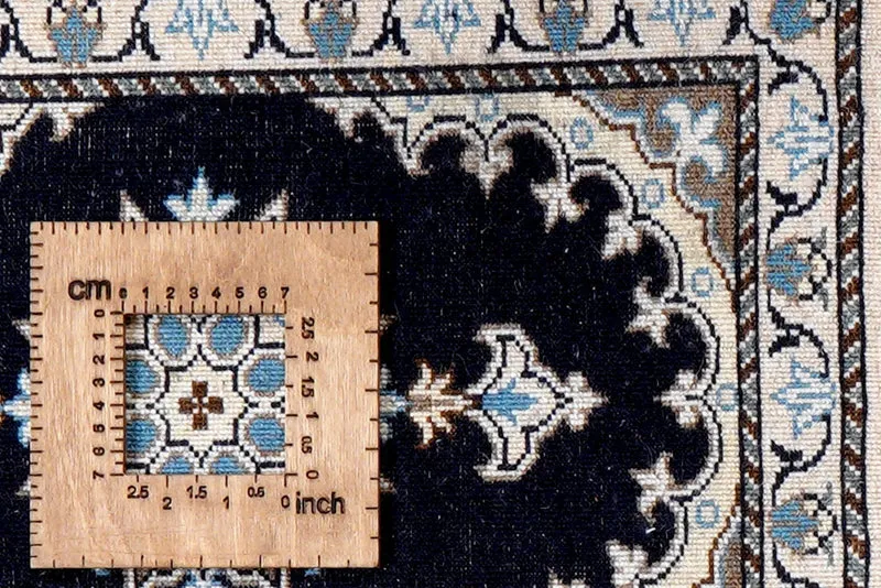 Nain 12La · Handgeknüpft – Blau, 59x41 cm