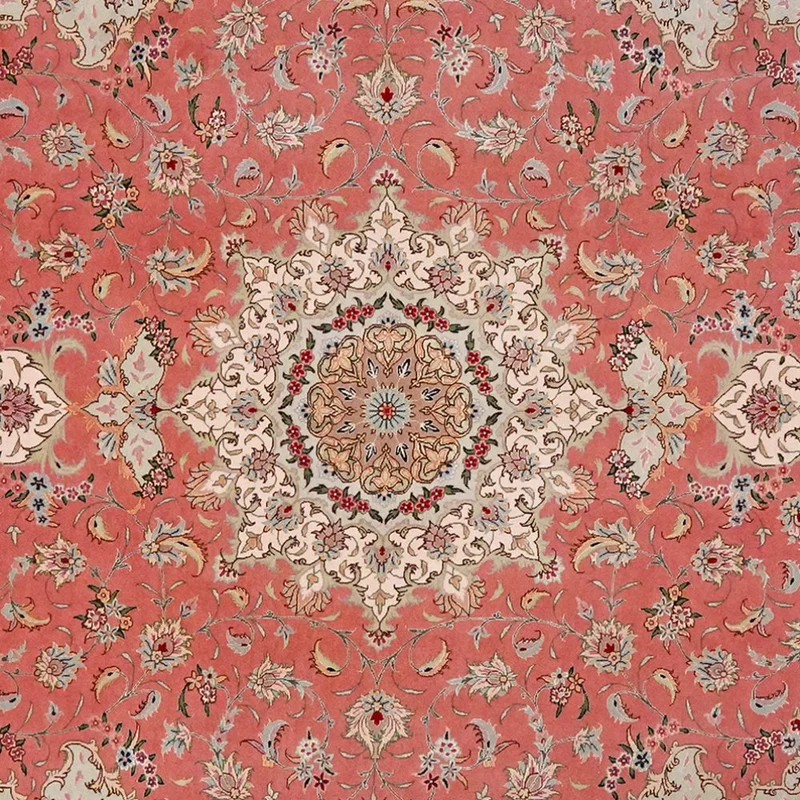 Tabriz 50 Raj · Handgeknüpft – Rosa, 304x207 cm