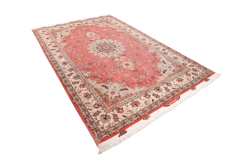 Tabriz 50 Raj · Handgeknüpft – Rosa, 304x207 cm