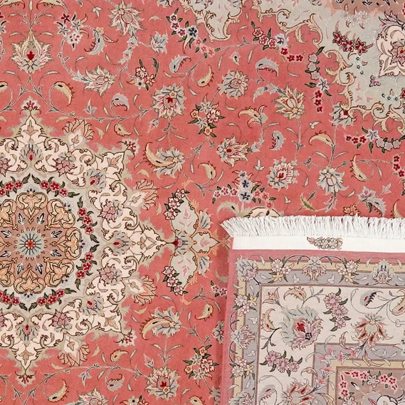 Tabriz 50 Raj · Handgeknüpft – Rosa, 304x207 cm