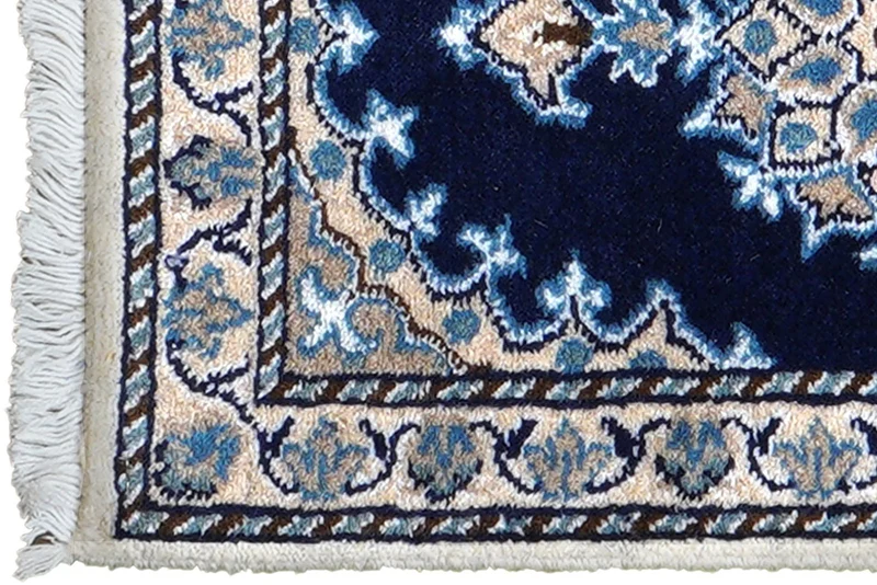 Nain 12La · Handgeknüpft – Blau, 55x36 cm