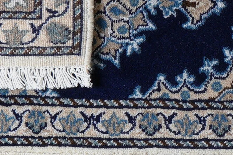 Nain 12La · Handgeknüpft – Blau, 55x36 cm