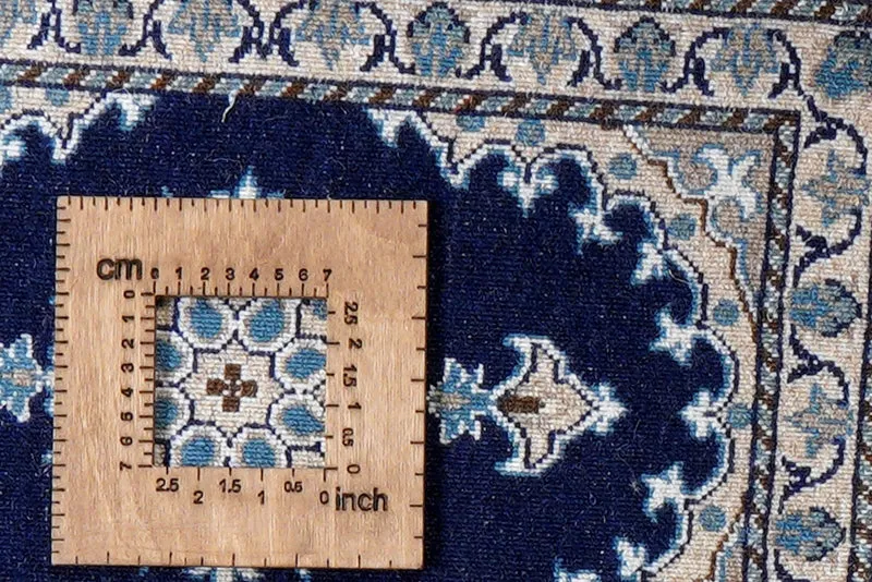 Nain 12La · Handgeknüpft – Blau, 55x36 cm