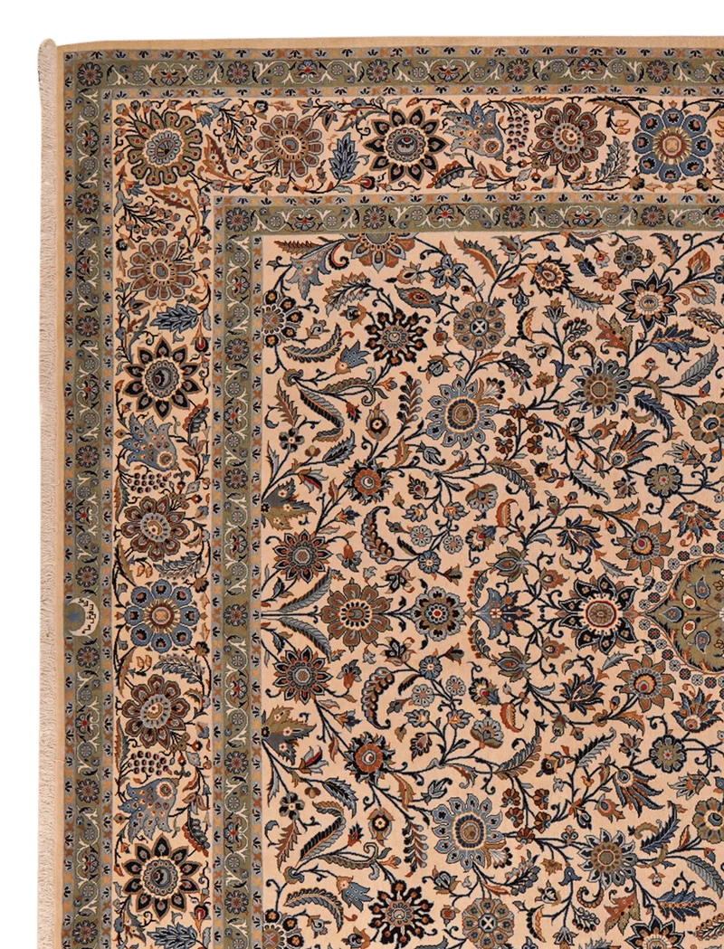 Kashan · Handgeknüpft – Beige, 418x280 cm