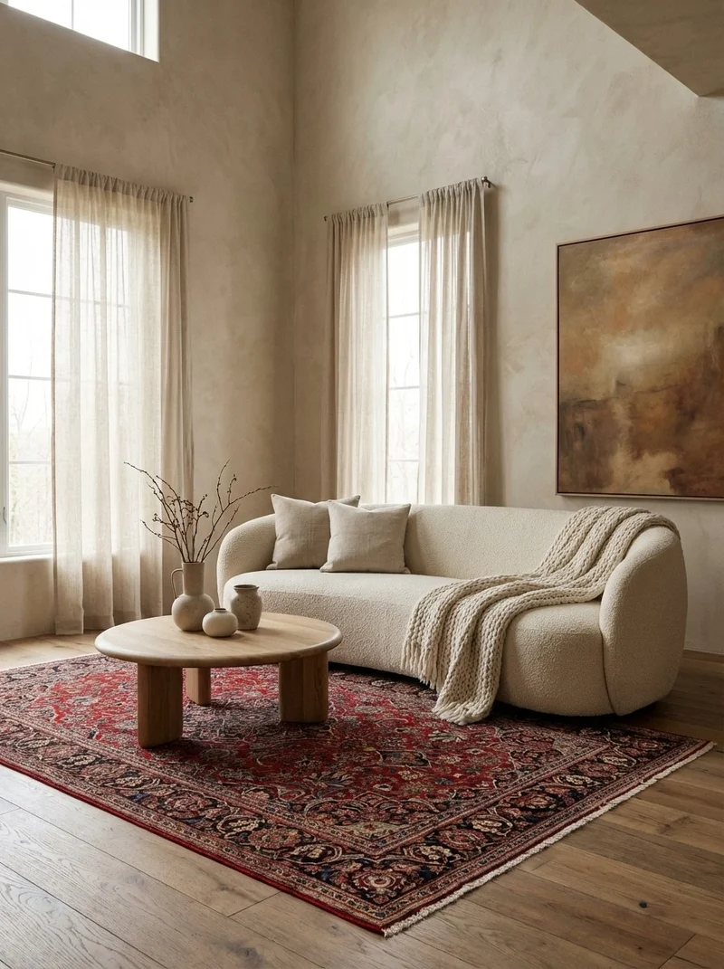 Kashan · Handgeknüpft – Rot, 208x139 cm