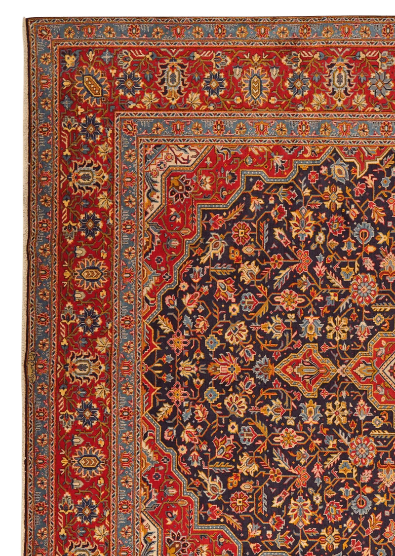 Kashan · Handgeknüpft – Blau, 393x298 cm