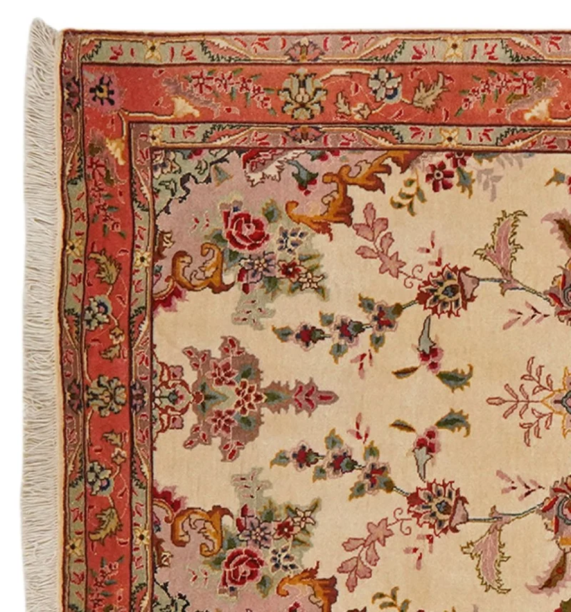 Tabriz 50 Raj · Handgeknüpft – Beige, 206x82 cm