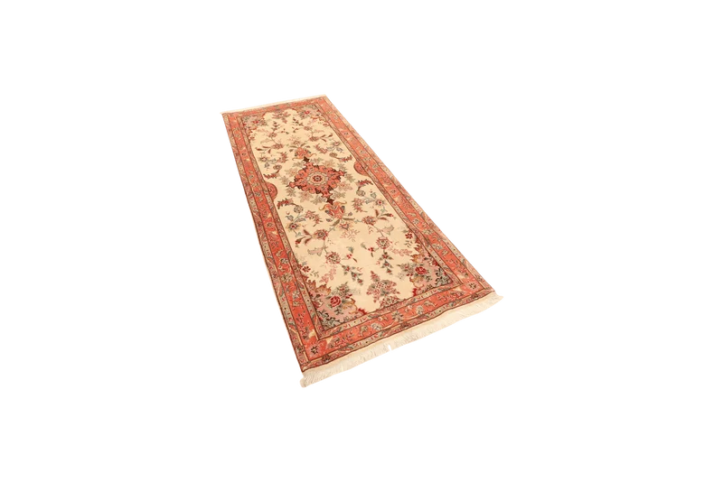 Tabriz 50 Raj · Handgeknüpft – Beige, 206x82 cm