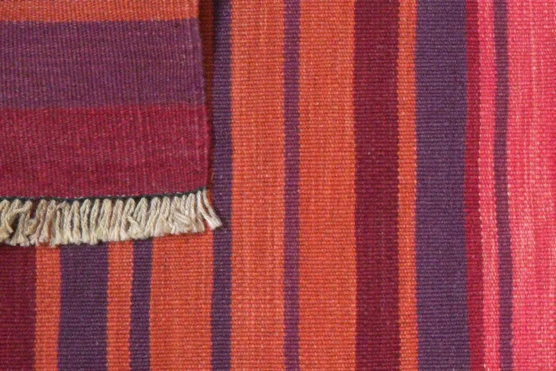 Kelim Gashgai · Handgewebt – Rot, 202x61 cm