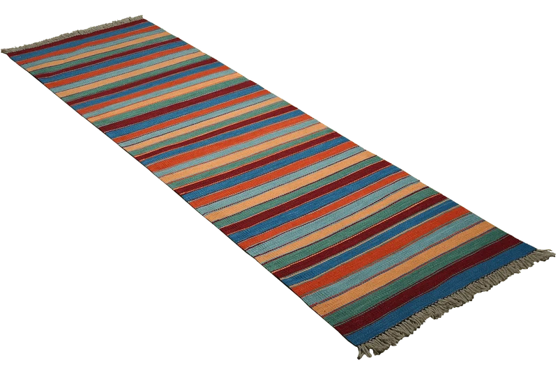 Kelim Gashgai · Handgewebt – Bunt, 191x58 cm