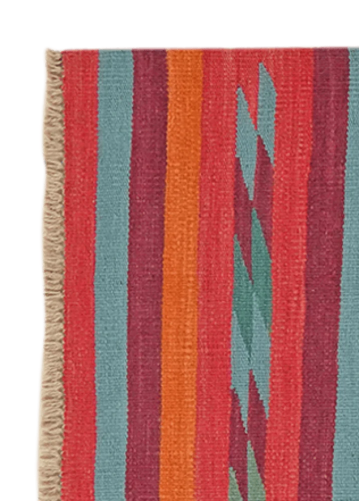 Kelim Gashgai · Handgewebt – Orange, 188x68 cm
