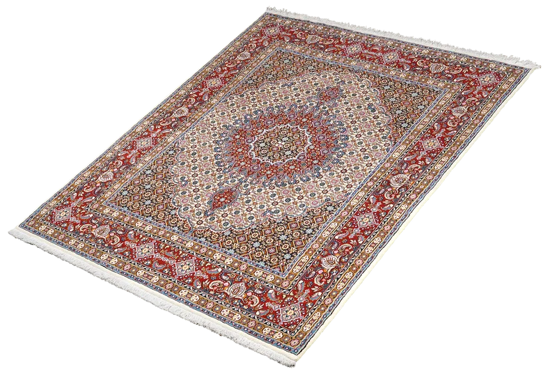 Moud Mahi · Handgeknüpft – Beige, 201x142 cm