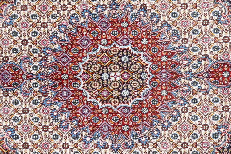 Moud Mahi · Handgeknüpft – Beige, 201x142 cm