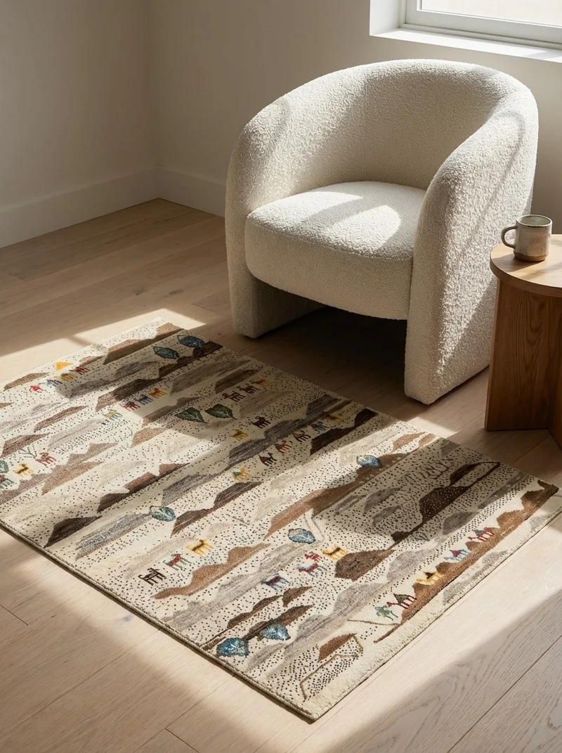 Rizbaf · Handgeknüpft – Beige, 131x90 cm